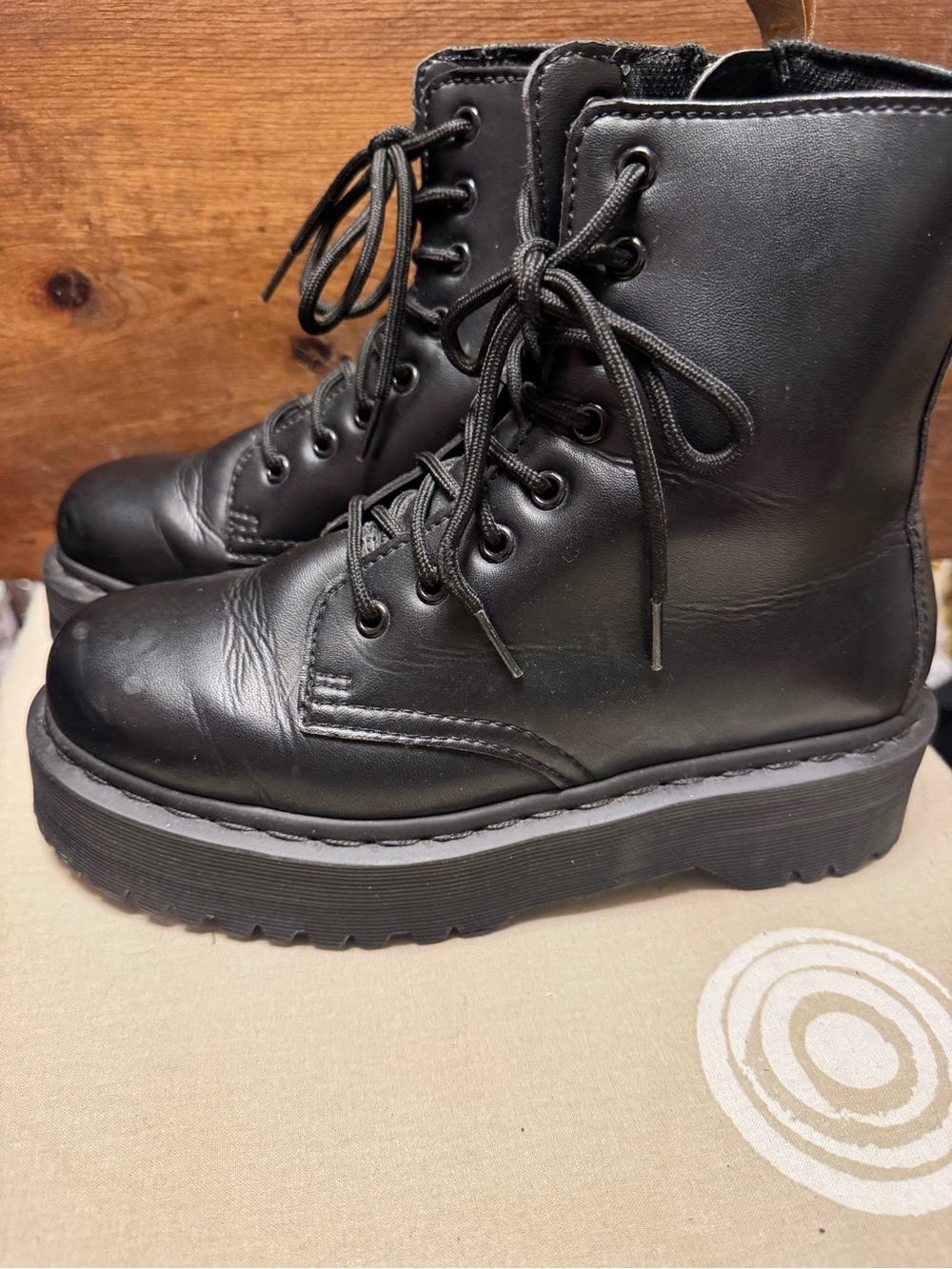 Dr. Martens Black Leather V Jadon II Mono Platform Boots